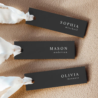 Cartões de Local para Nome de Casamento Noir Elega