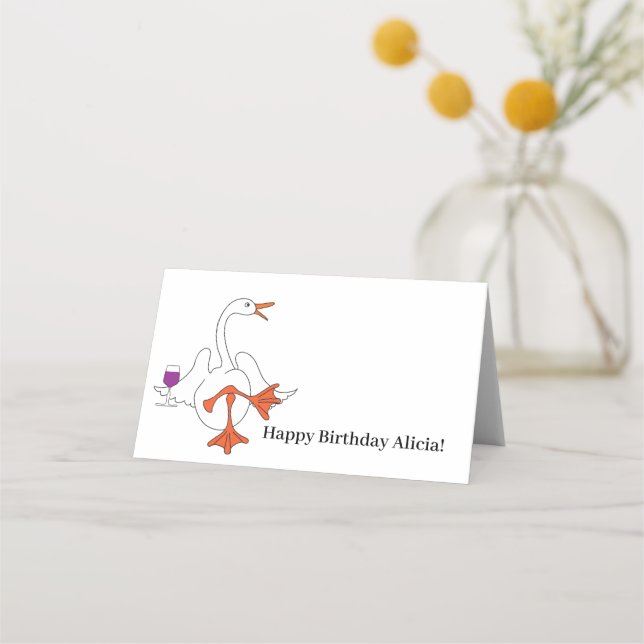 Cartões de Local Personalizados de Ganso de Vinho (Frente)