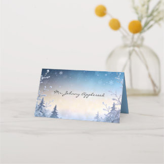 Cartões de Localização de Casamento Soft Winter Da