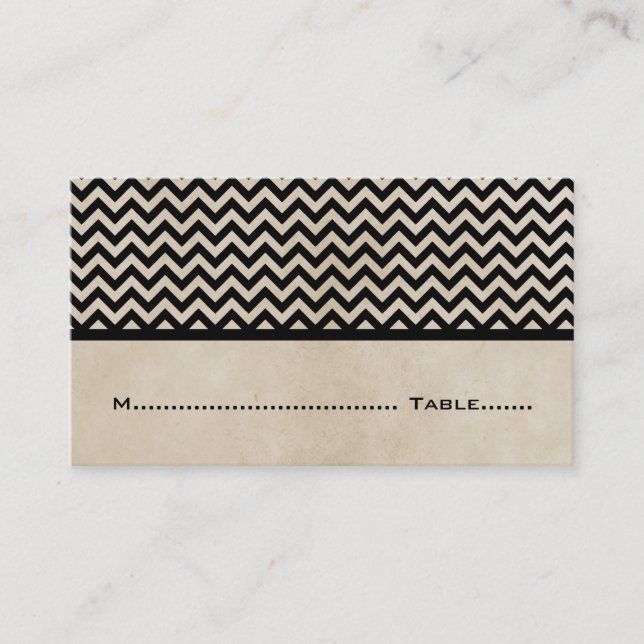 Cartões De Localização De Chevron Ebony Chic (Frente)