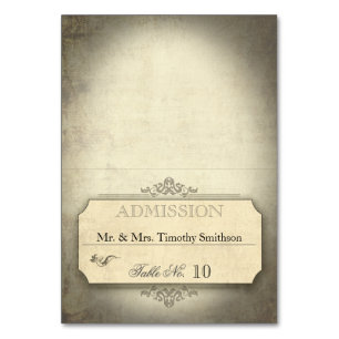 Cartões de Localização do Nome do Bilhete Vintage