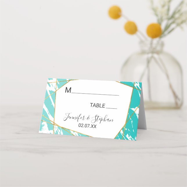 Cartões de localização geométrica Dourados de palh (Frente)