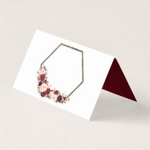 Cartões de lugar Boho Burgundy