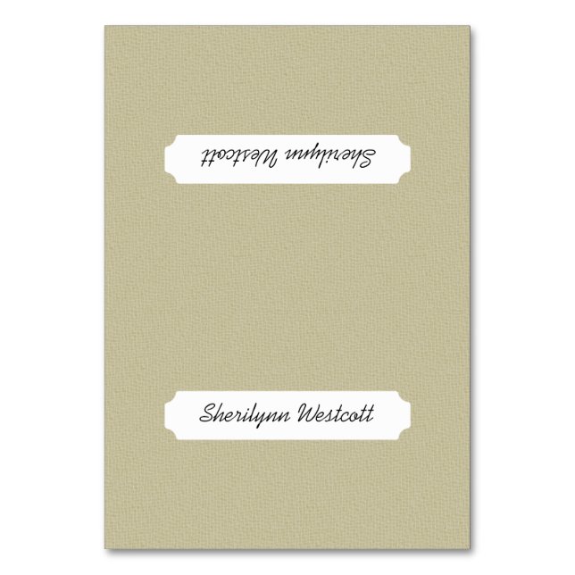 Cartões de lugar com entalhe simples e Modelo de n (Frente)