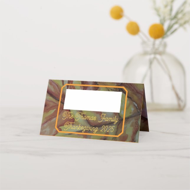 Cartões de lugar da família de Ação de Graças Pers (Frente)