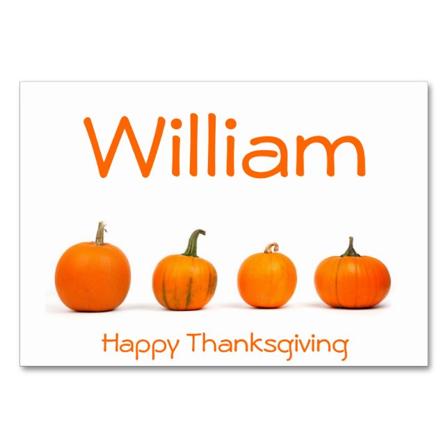 Cartões De Lugar De Ação De Graças Com Pumpkins (Frente)