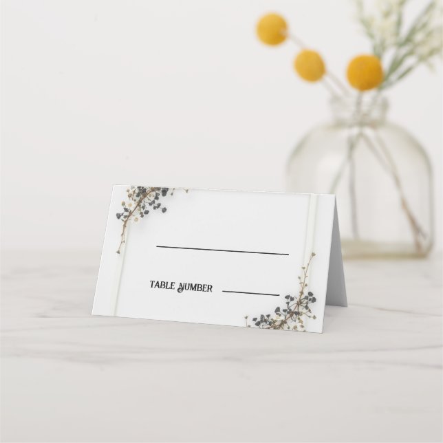 Cartões de lugar de casamento botânico moderno pre (Frente)