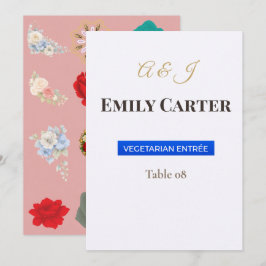 Cartões de Lugar de Casamento de Luxo | Floral Rom