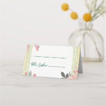 Cartões de lugar de casamento floral