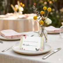 Cartões de lugar de casamento floral
