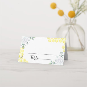 Cartões de lugar de casamento floral com abelha em