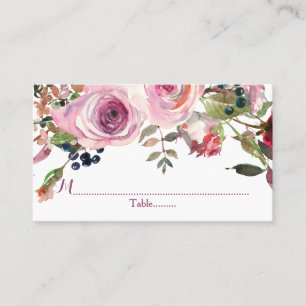 Cartões De Lugar De Casamento Floral, De Rosa Quad