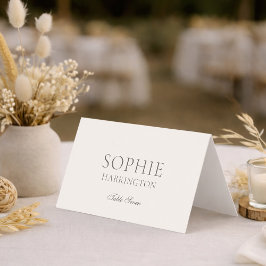 Cartões de lugar de casamento floral neutro