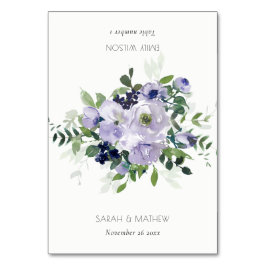 Cartões De Lugar De Casamento Floral Violeta Roxo