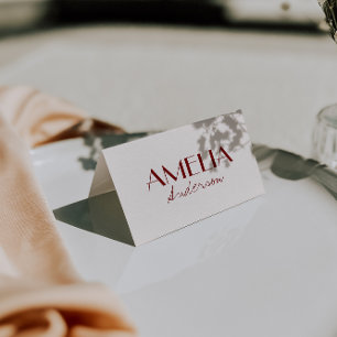 Cartões de lugar de casamento Old Money em marfim
