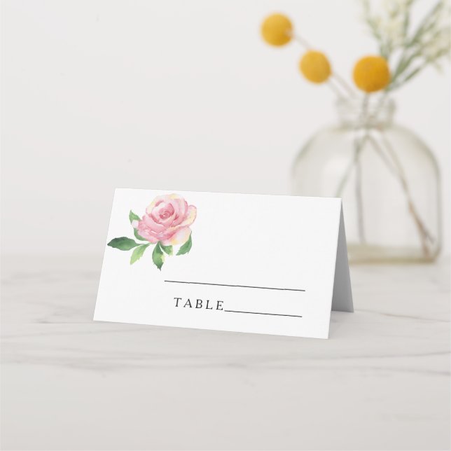 Cartões de lugar de casamento Rosa (Frente)