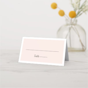 Cartões de lugar de casamento rosa-rosa com Script