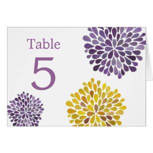 Cartões de lugar de mesa Flores de Dália Roxo Amar