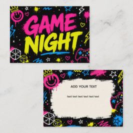Cartões de Lugar de Noite de Jogo com Grafite Neon