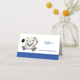 Cartões de Lugar de Urso Polar de Esportes de Hóqu