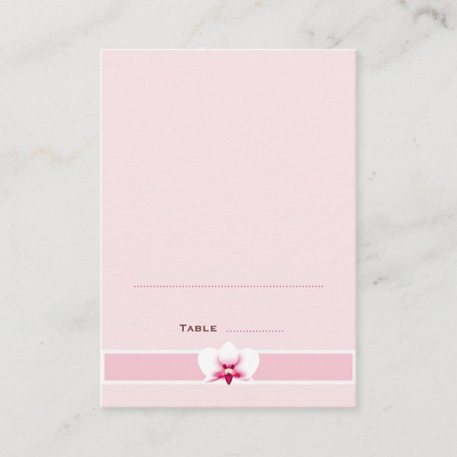 Cartões de Lugar Dobrados da Orquídea Branca (Frente)