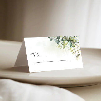 Cartões de Lugar Dobrados de Casamento Verde