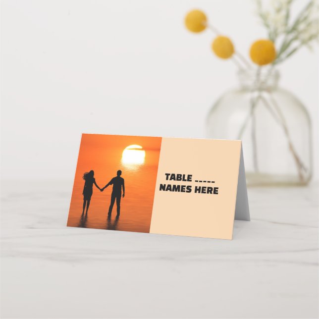 Cartões de lugar dobrados do conjunto de encaixe T (Frente)