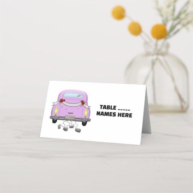 Cartões de lugar dobrados para WEDDING (Frente)