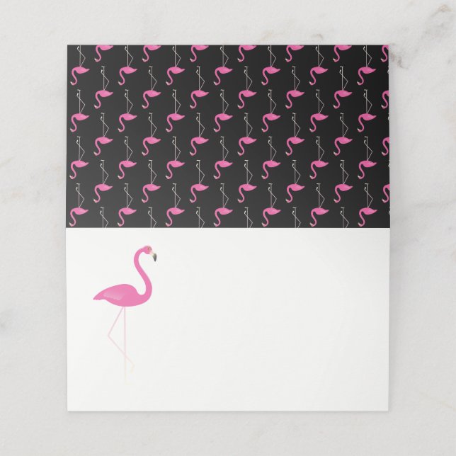 Cartões de Lugar Dobrados Trendy Flamingo (Exterior/Desdobrado)