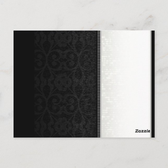 Cartões de lugar dobráveis preto e branco dourado (Verso)