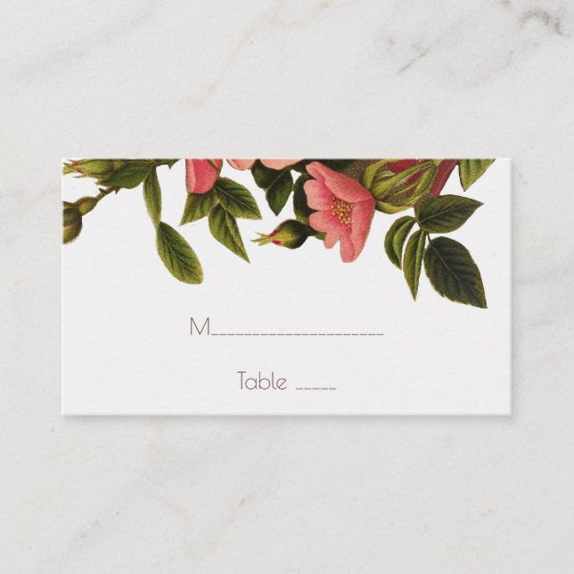 Cartões de lugar para casamento com modelo elegant (Frente)