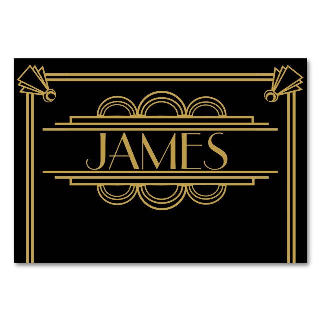 Cartões de lugar para casamento do Art Deco 1920 (Frente)