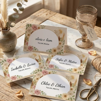 Cartões de lugar planos personalizados para casame
