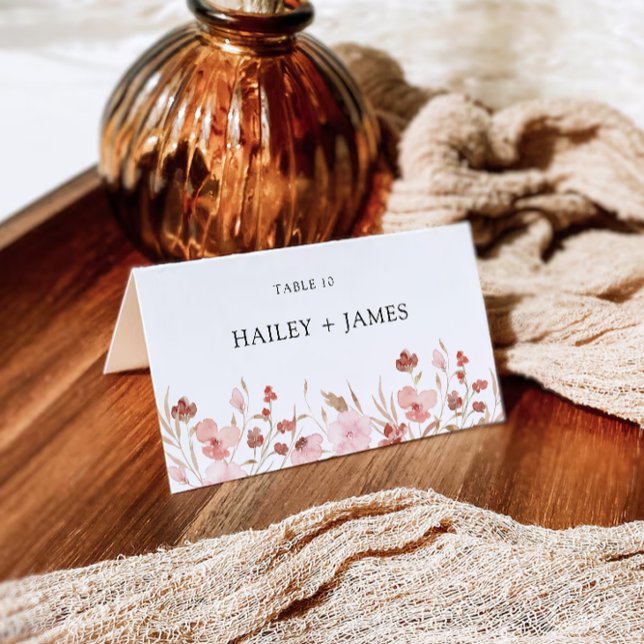 Cartões de lugar rosa Modelo (Rose Wedding Place cards Template)