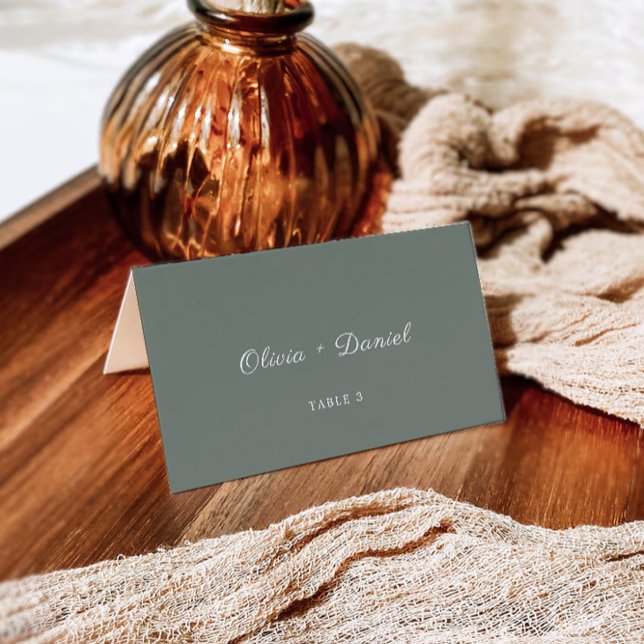 Cartões de Lugar Verde Sage Modelo (Sage Green Wedding Place Cards Template)