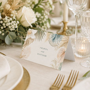 Cartões de Lugares de Casamento Elegantes na Praia