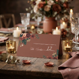 Cartões de Lugares de Casamento Florais Românticos
