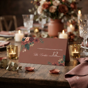 Cartões de Lugares de Casamento Florais Românticos