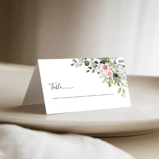 Cartões de Lugares Dobrados para Casamento Verde R