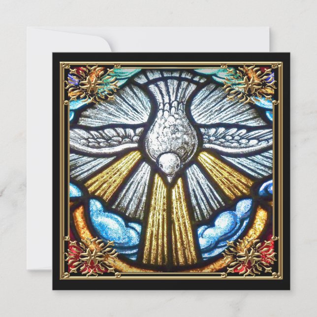 Cartões de Luto de Pombo de Vitral Bonito (Frente)