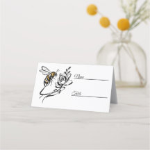 Cartões de Luxo de Abelhas de Casamento Dobrado