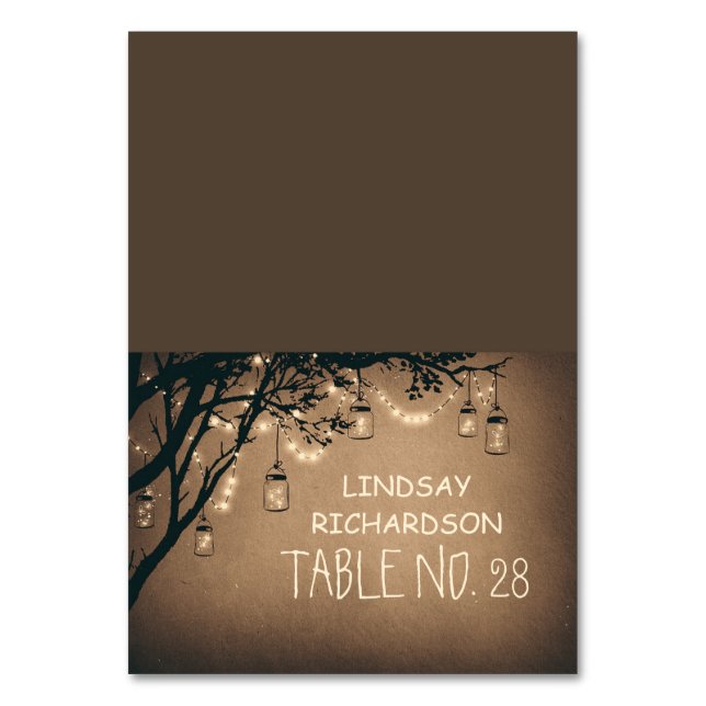 Cartões de Luz de Corda Rustic Mason Jars (Frente)