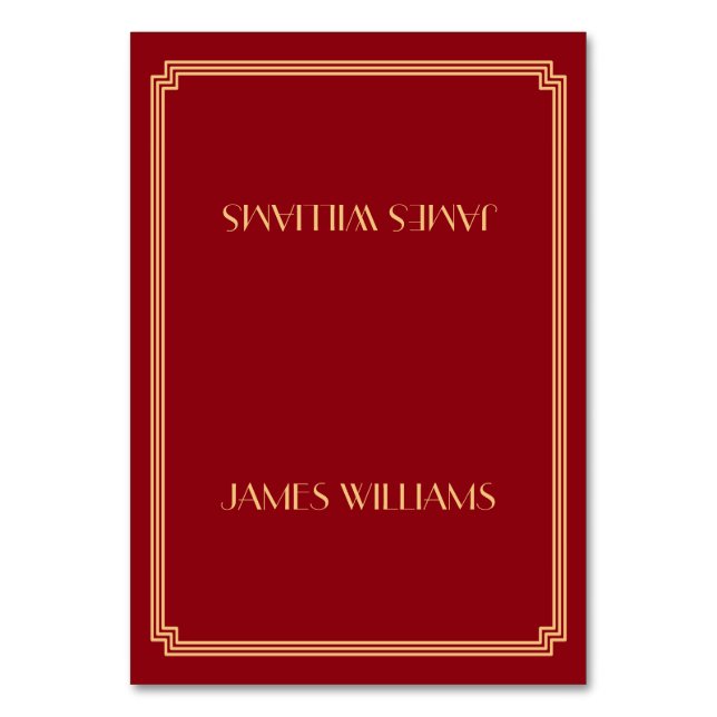 Cartões De Luz Vermelho, Excelente Dourado Gatsby  (Frente)