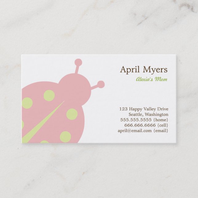 Cartões de Mamãe Ladybug (Frente)