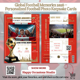 Cartões de Memórias de Futebol Global 2026