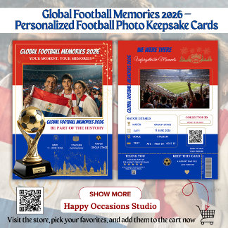 Cartões de Memórias Globais de Futebol 2026