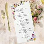 Cartões de Menu Boho Wildflower<br><div class="desc">Capture a essência do design chic,  inspirado em boho,  com tons de terra magnífica cativantes e belos elementos florais. Personalize-o facilmente com seus detalhes pessoais.</div>