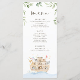 Cartões de Menu da Arca de Noé
