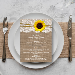 Cartões de menu da coleção de girassol russo