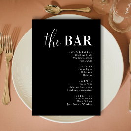 Cartões de Menu de Bar de Bebidas de Casamento Pre